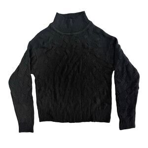 Joe Boxer Black Cable-Knit Turtleneck Sweater Size L